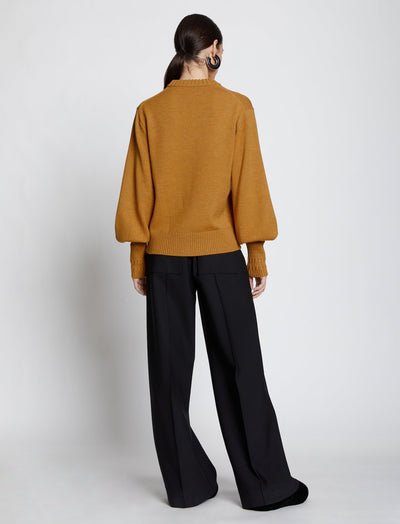 Merino Balloon Sleeve Sweater - Gold