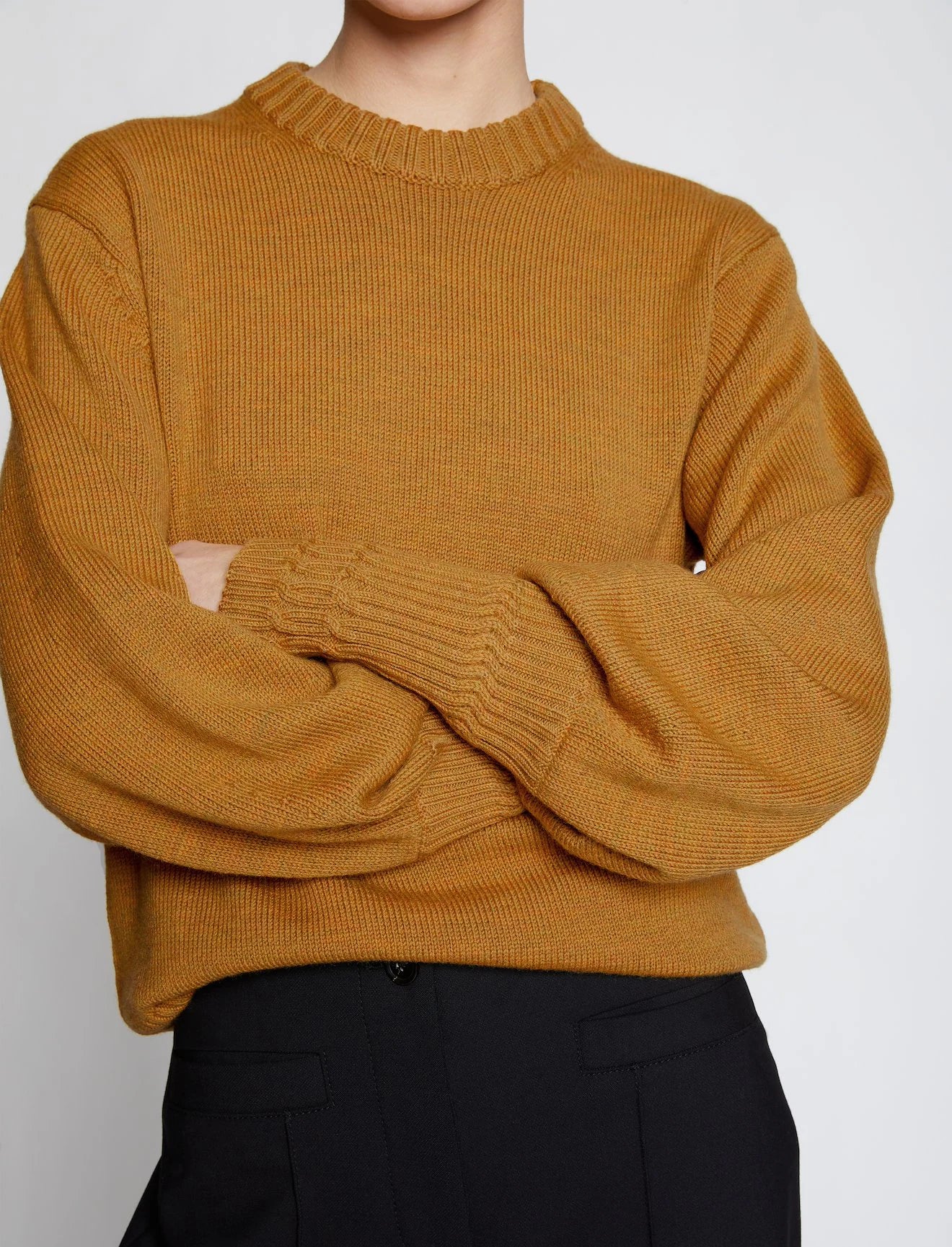 Merino Balloon Sleeve Sweater - Gold