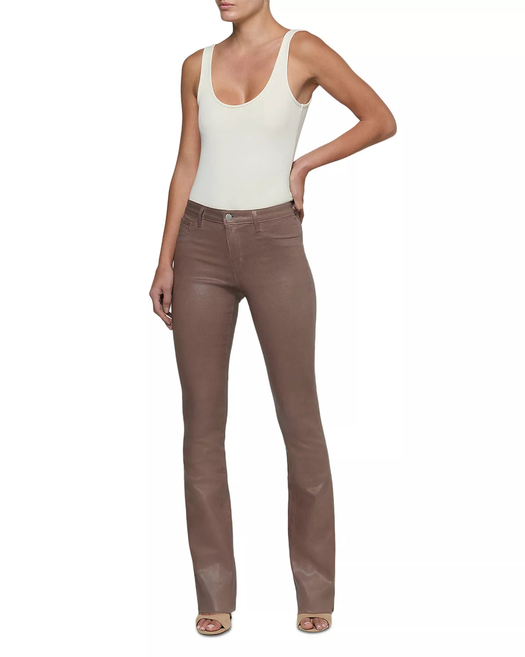Ruth Coated Straight Leg Jean - Mocha