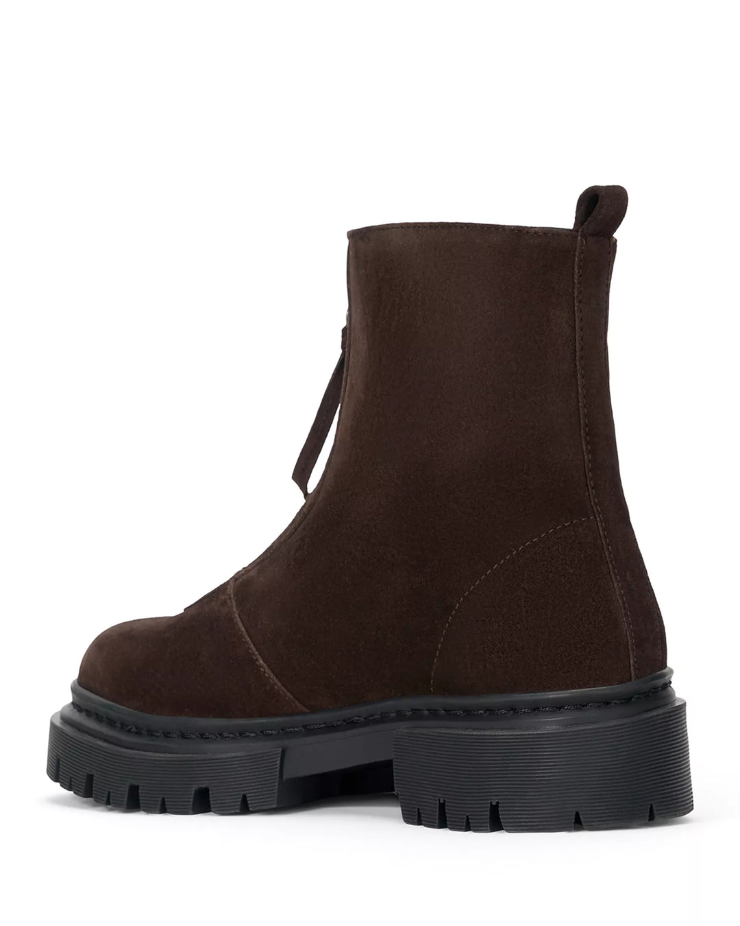 Miles Zip Ankle Boot - Dark Brown Suede