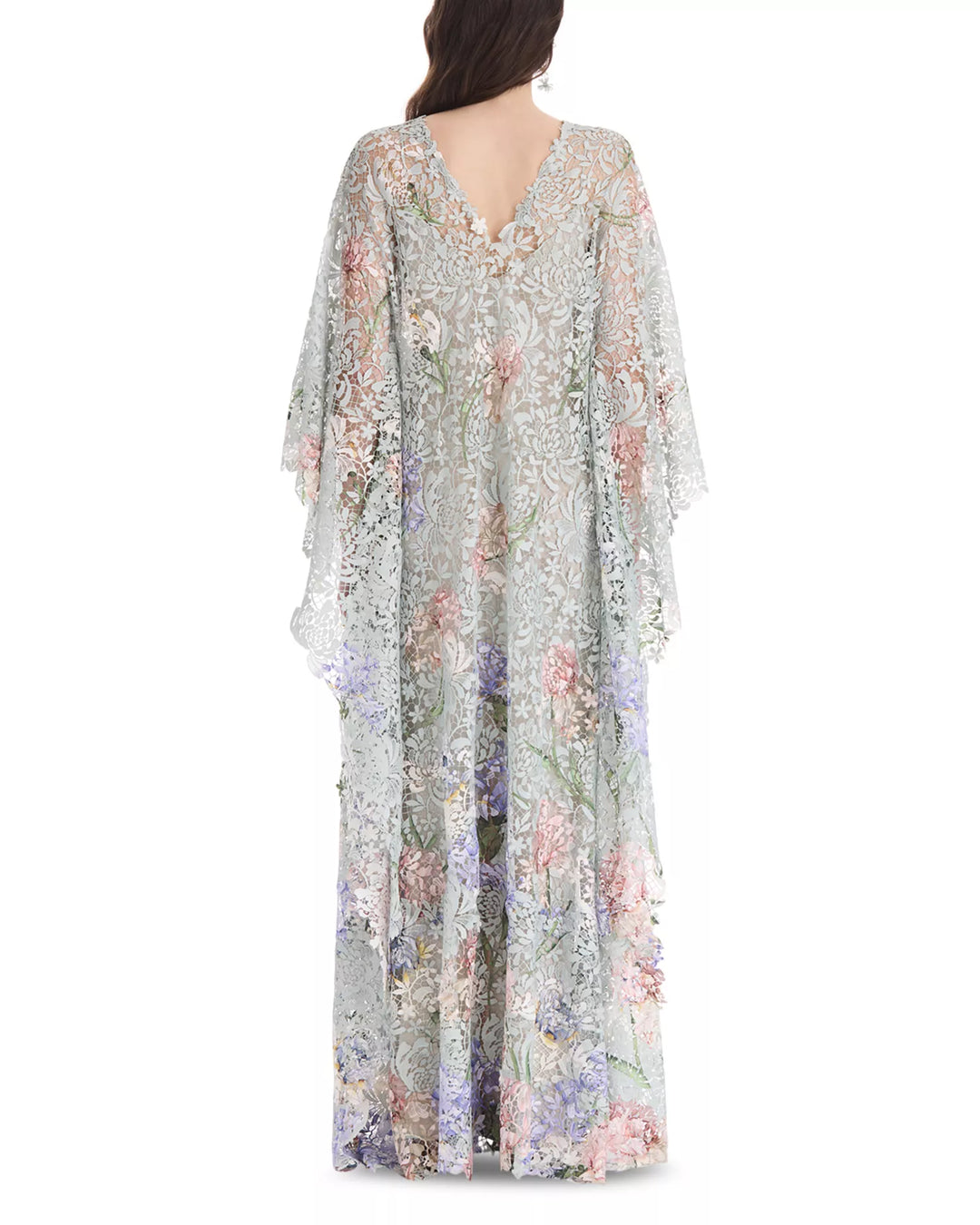 Oscar de la Renta Iris Print Lace Dress