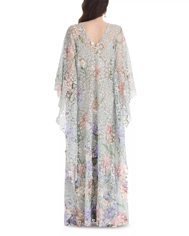 Oscar de la Renta Iris Print Lace Dress