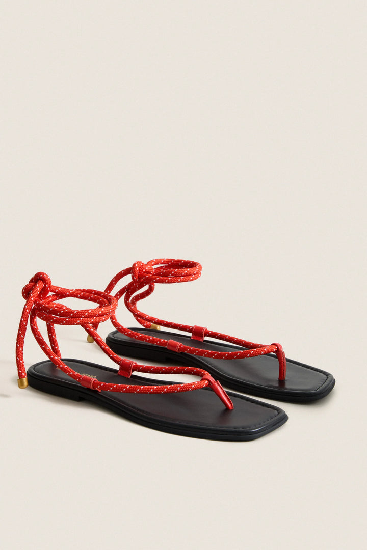 Carmina Cord Sandals - Red