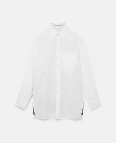 Horse Print Silk Insert Shirt - White
