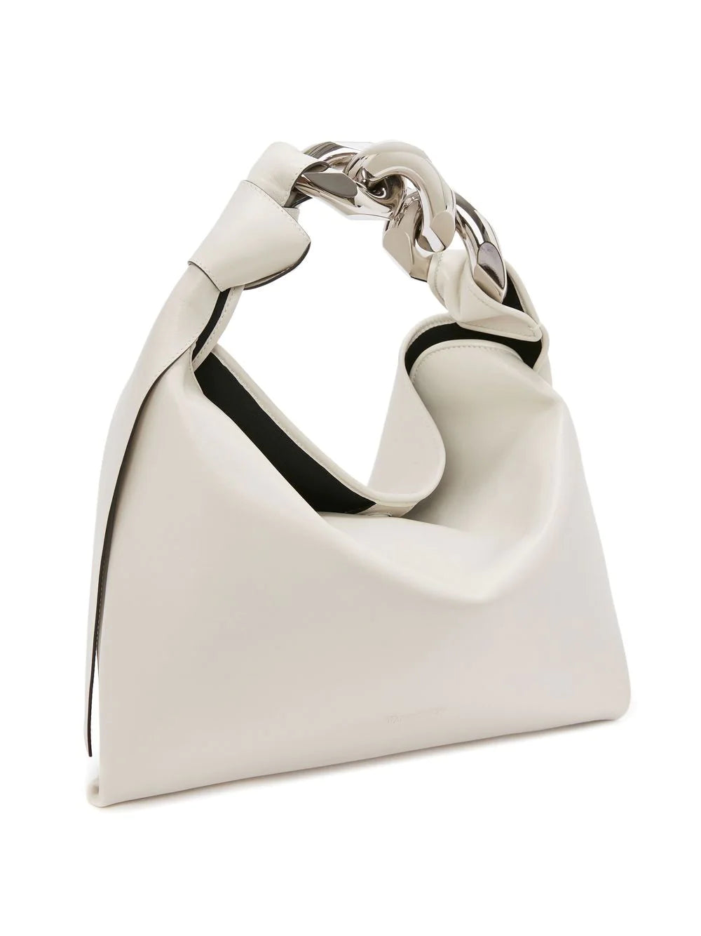 Small Chain Hobo Shoulder Bag - White