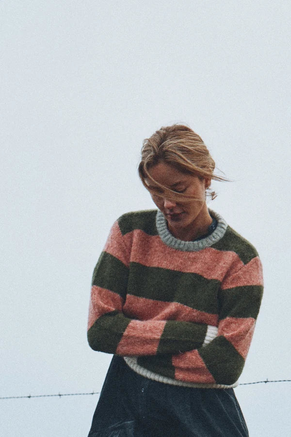 Cleo Sweater - Pink Stripe
