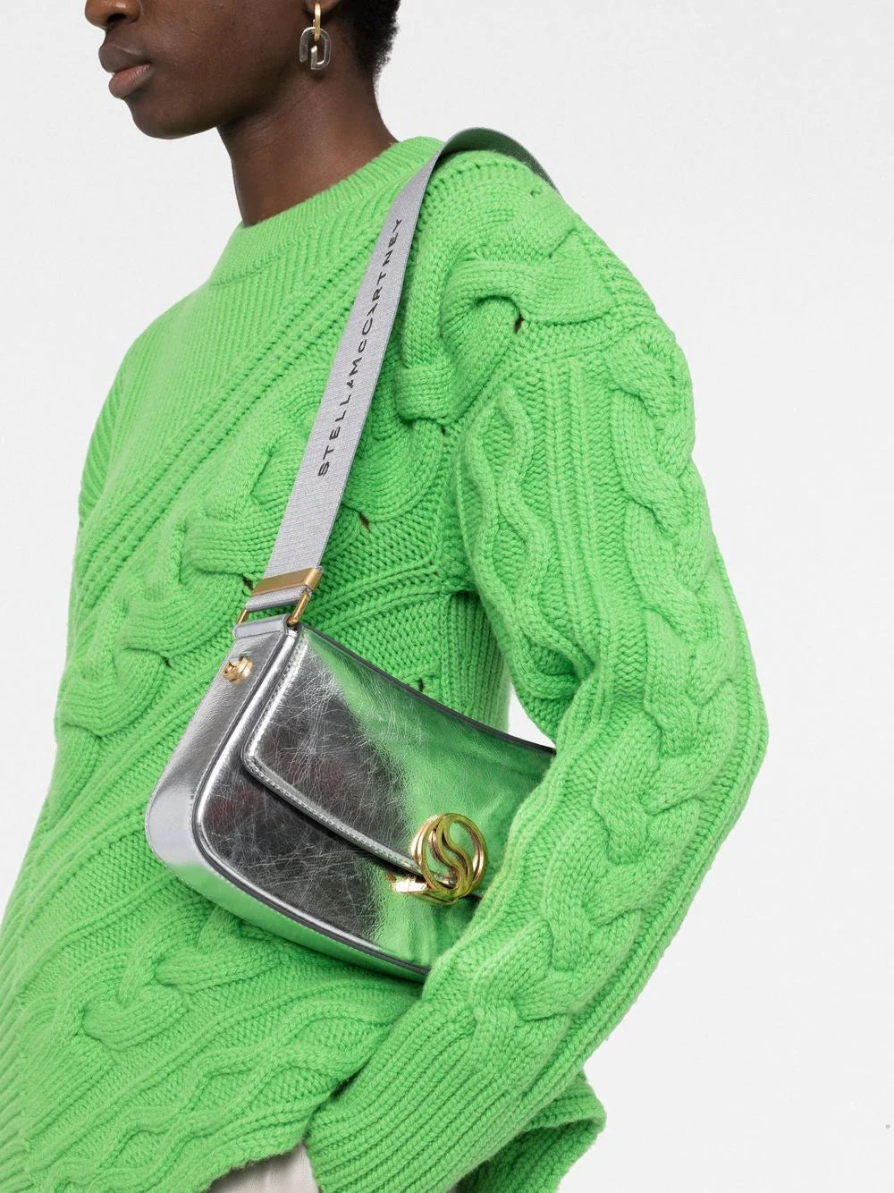 S-Wave Metallic Shoulder Bag - Silver