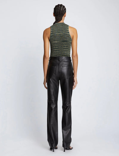 Space Dye Rib Knit Tank Top - Navy/Blue/Lime