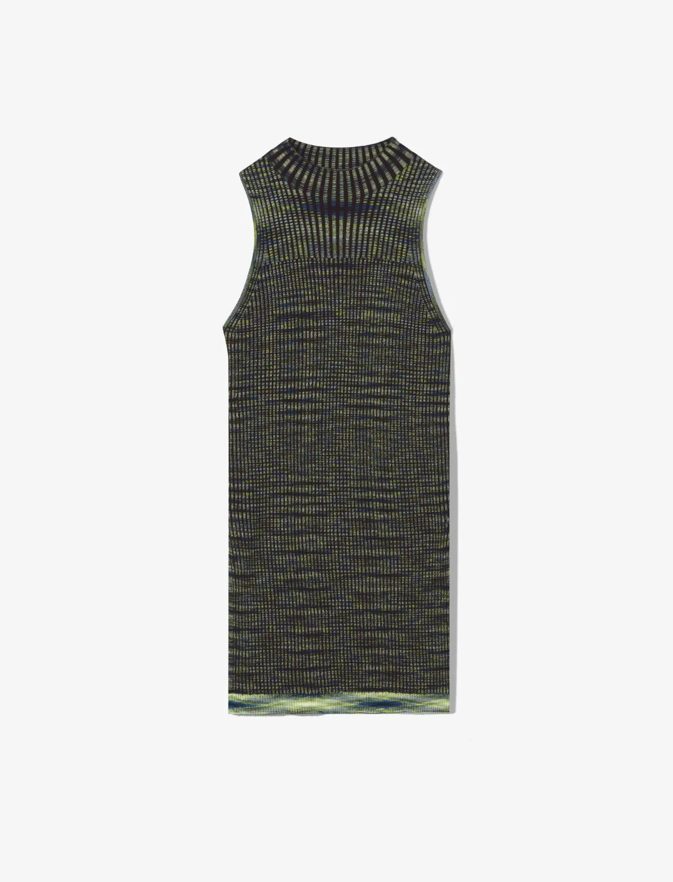 Space Dye Rib Knit Tank Top - Navy/Blue/Lime