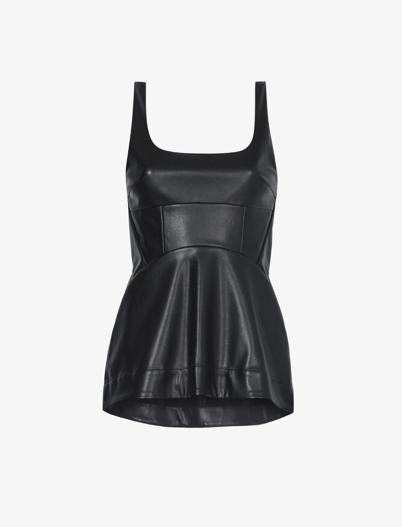 Faux Leather Bustier Top - Black