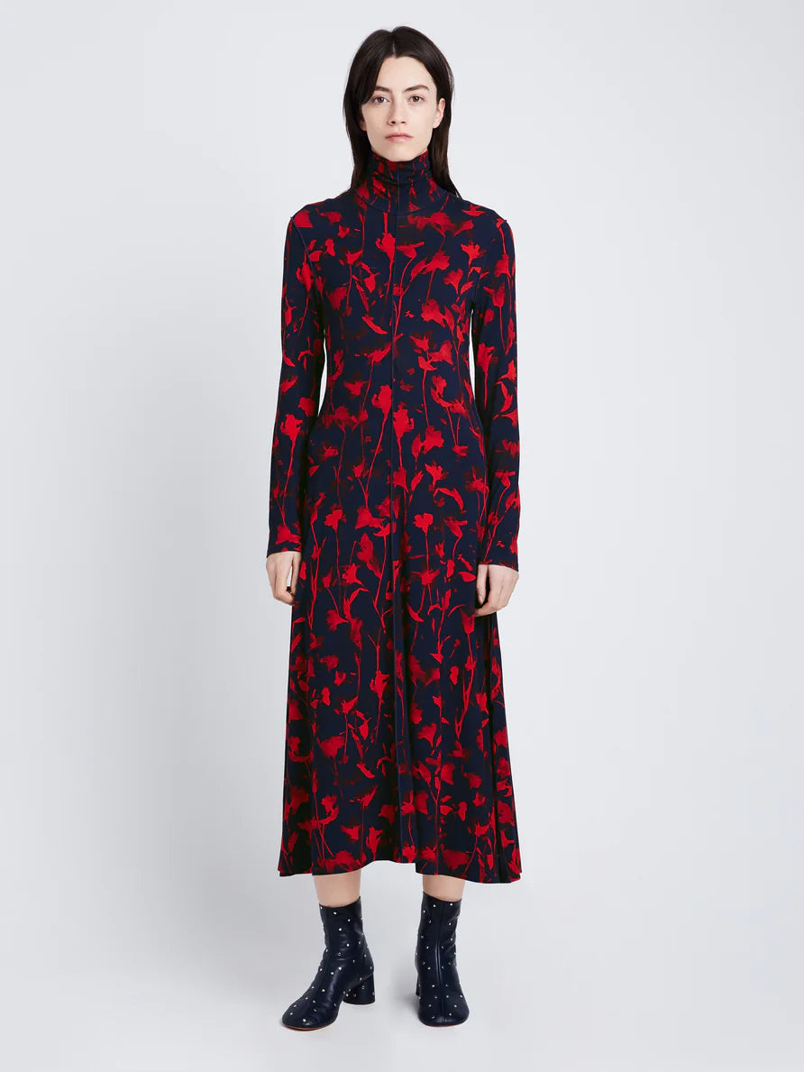 Cyanotype Jersey Dress - Indigo/Garnet/Scarlet