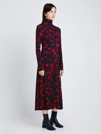 Cyanotype Jersey Dress - Indigo/Garnet/Scarlet