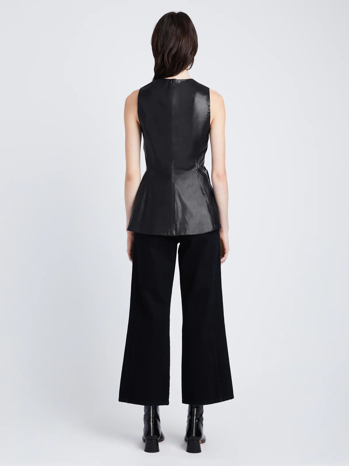 Faux Leather Drawstring Top - More Colors Available