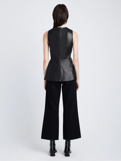 Faux Leather Drawstring Top - More Colors Available