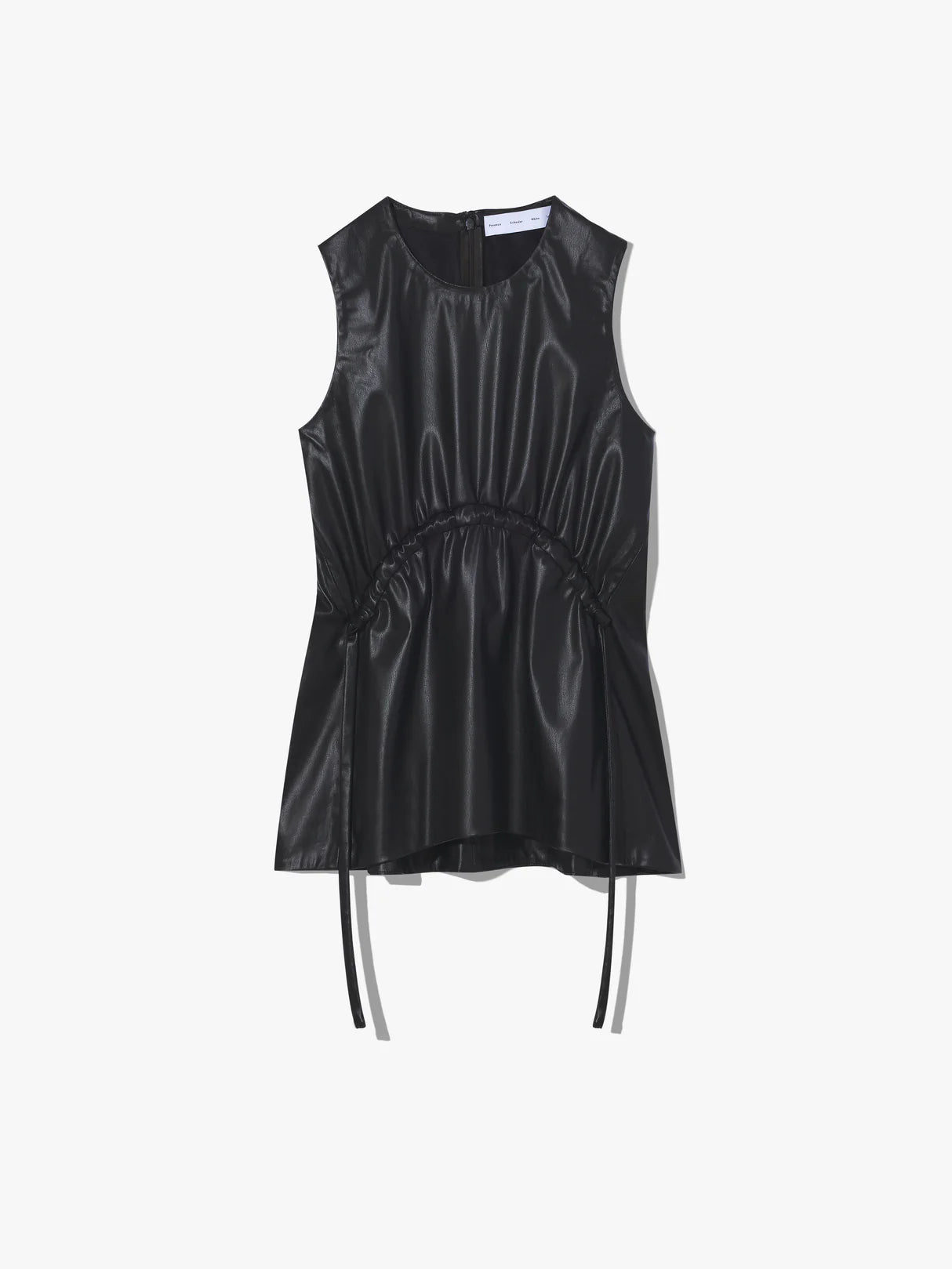Faux Leather Drawstring Top - More Colors Available