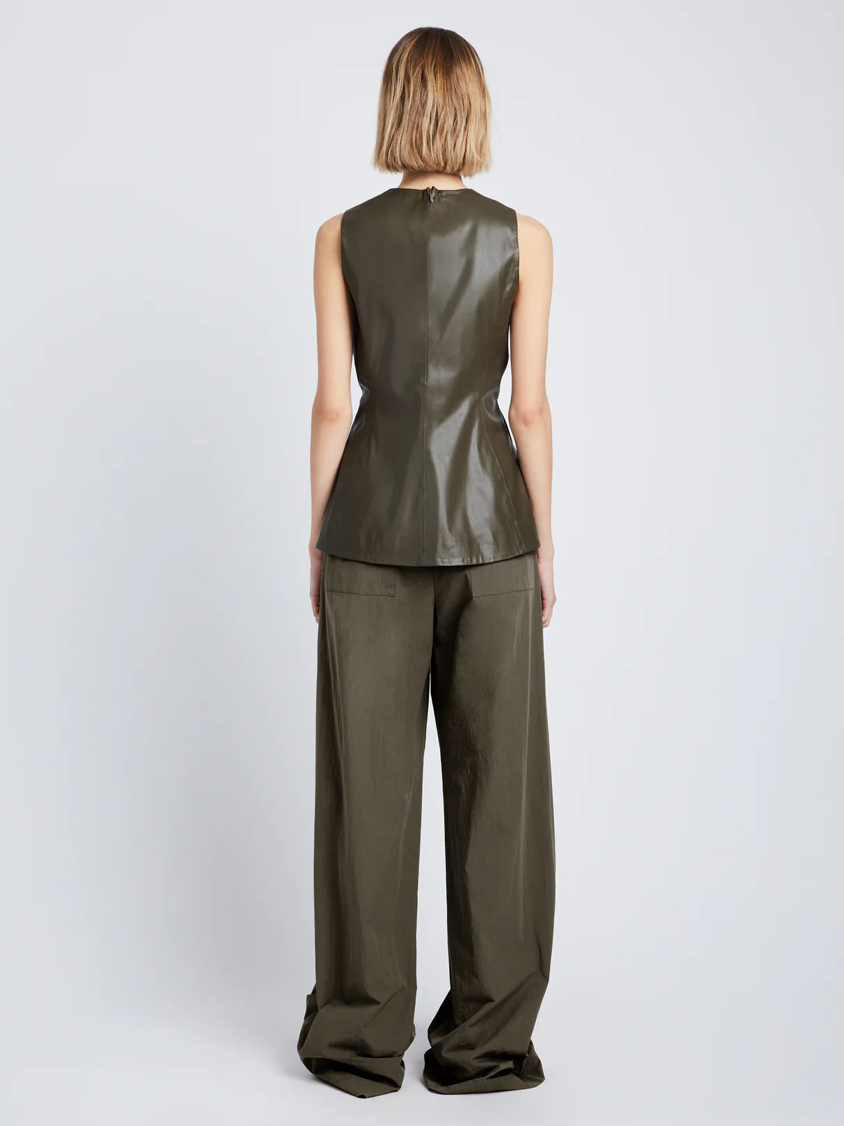 Faux Leather Drawstring Top - More Colors Available