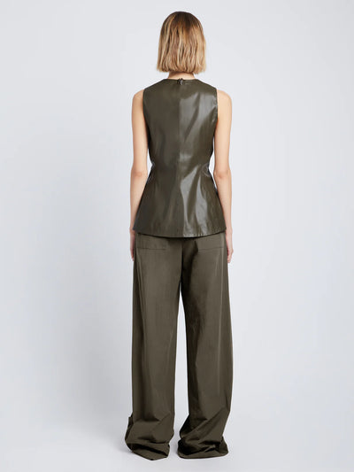 Faux Leather Drawstring Top - More Colors Available