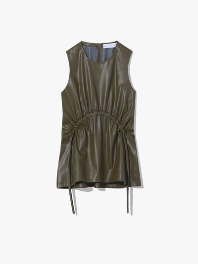 Faux Leather Drawstring Top - More Colors Available