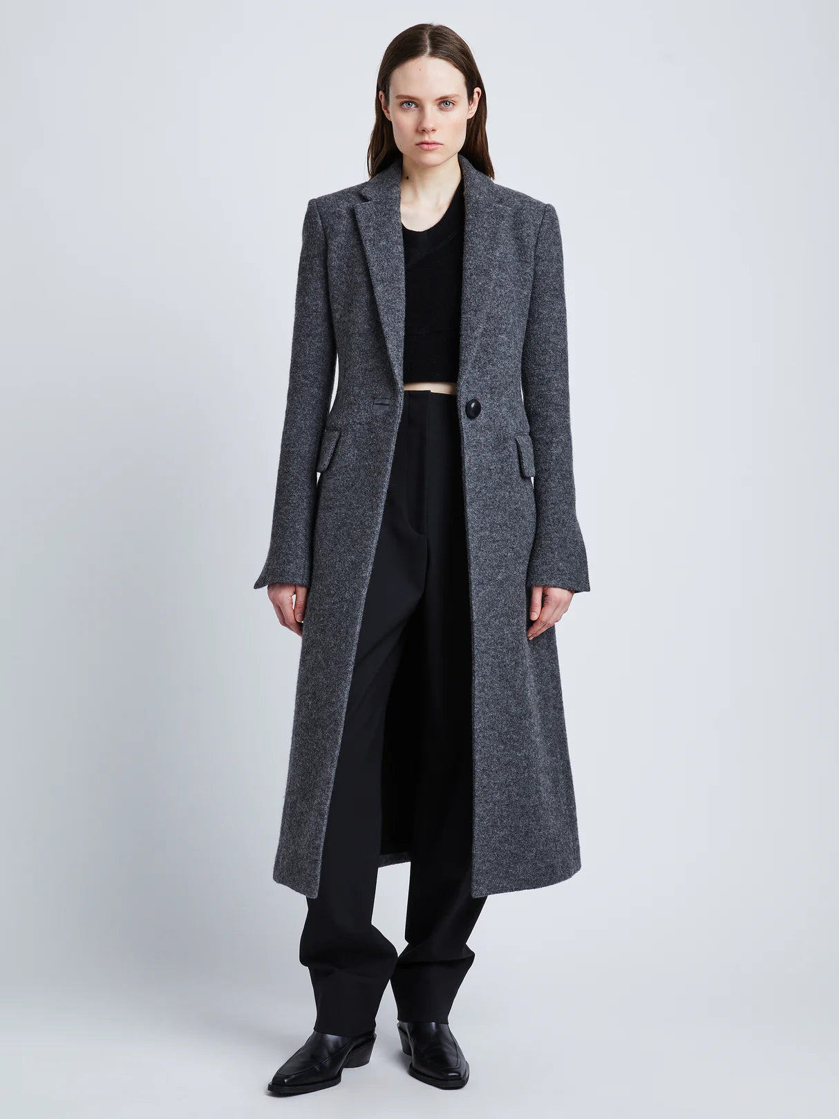 Wool Jersey Coat - Grey Melange
