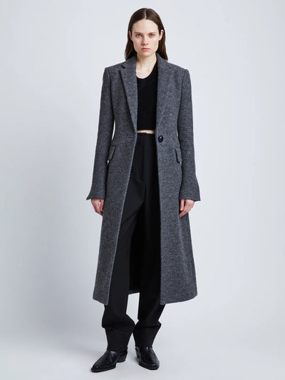 Wool Jersey Coat - Grey Melange