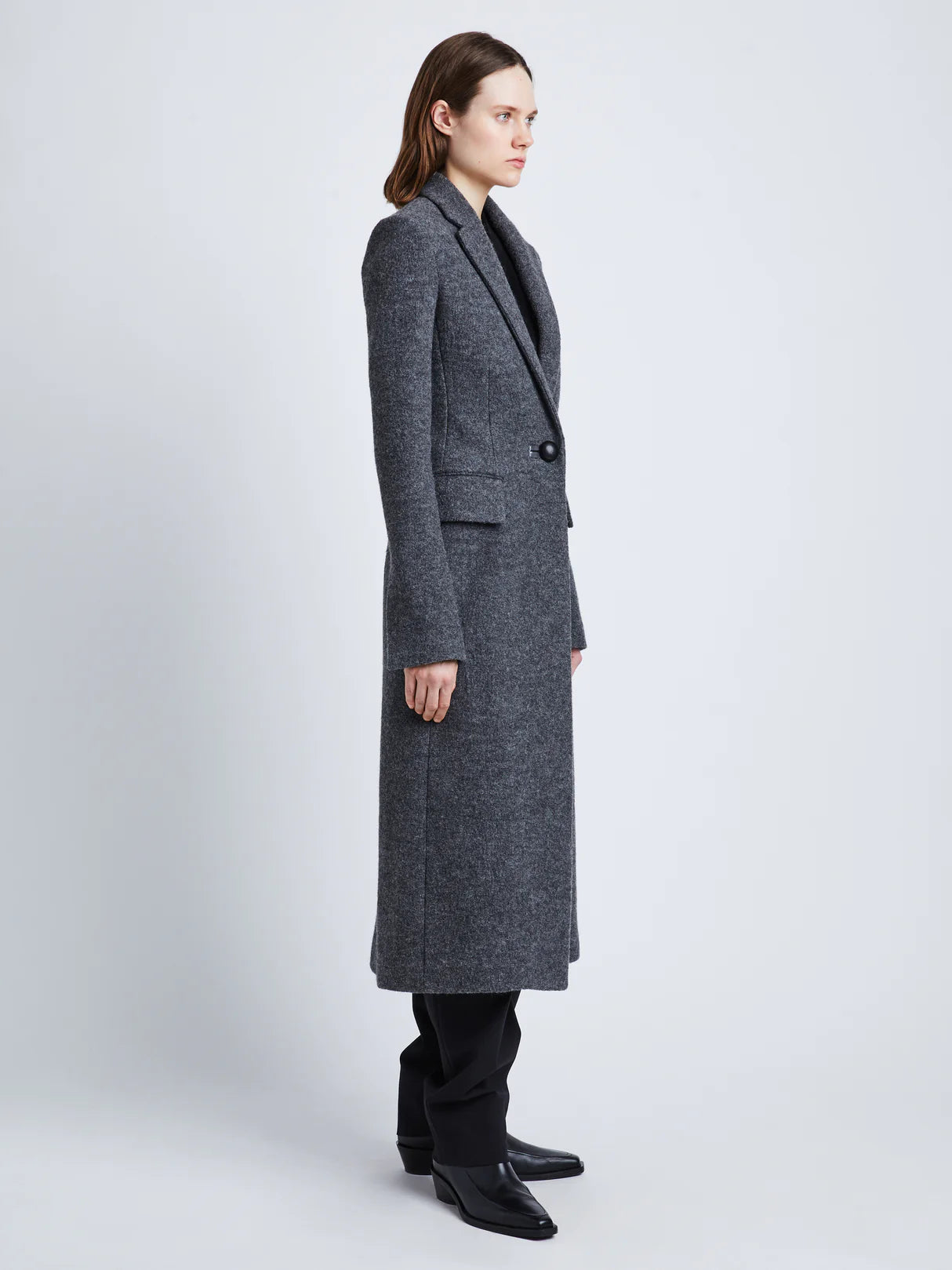 Wool Jersey Coat - Grey Melange