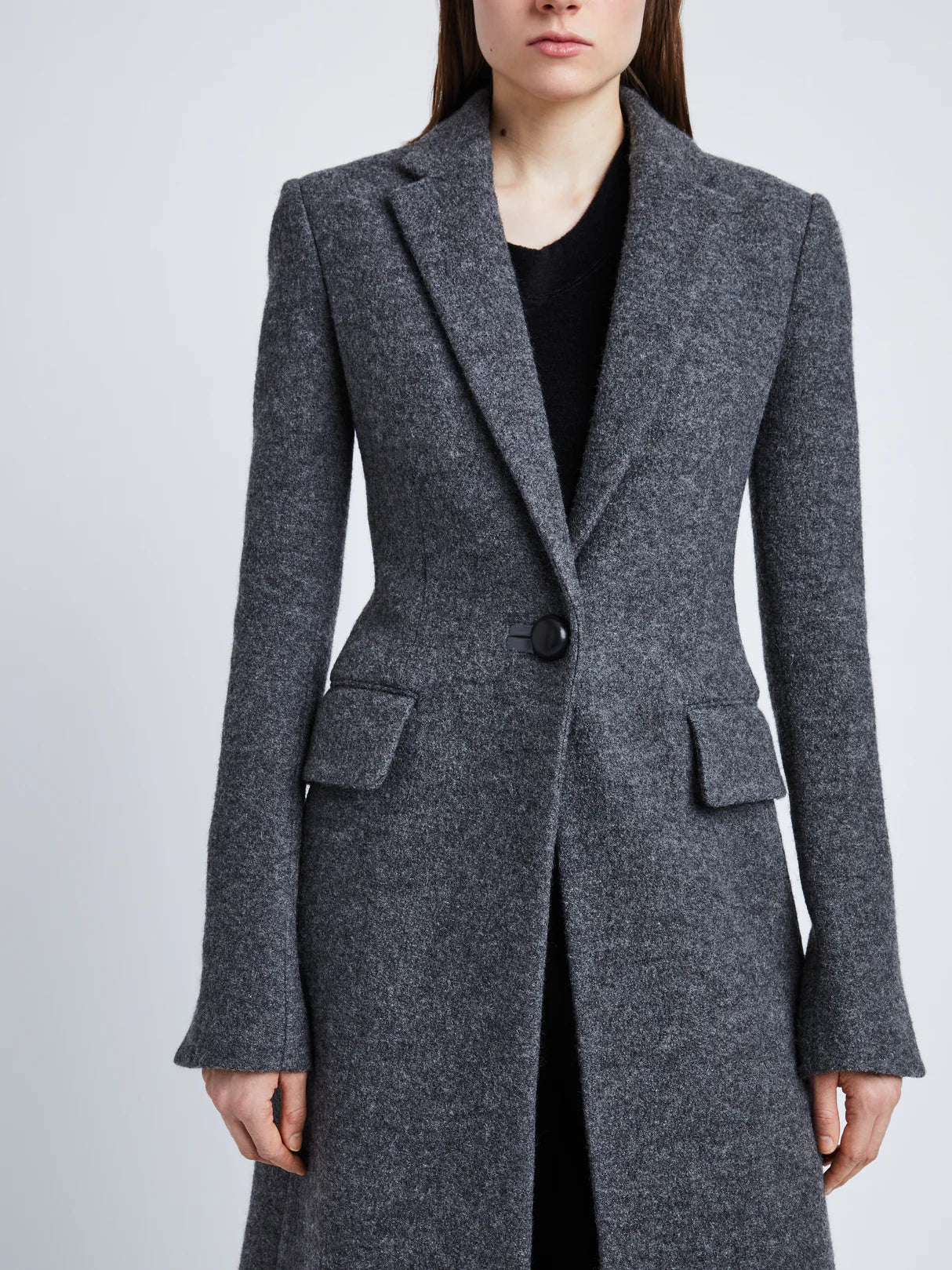 Wool Jersey Coat - Grey Melange