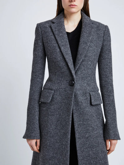 Wool Jersey Coat - Grey Melange