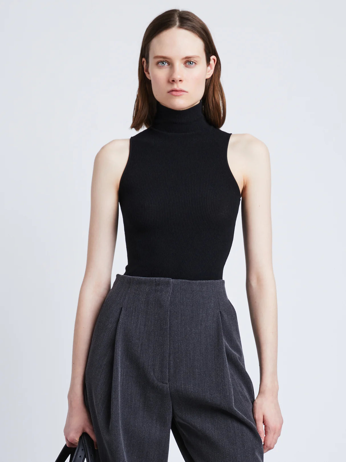 Matte Viscose Knit Top - Black