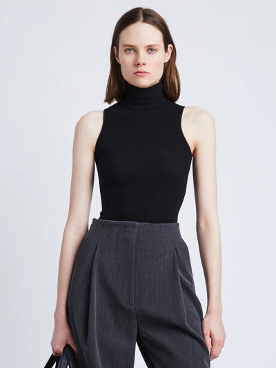 Matte Viscose Knit Top - Black