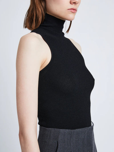 Matte Viscose Knit Top - Black