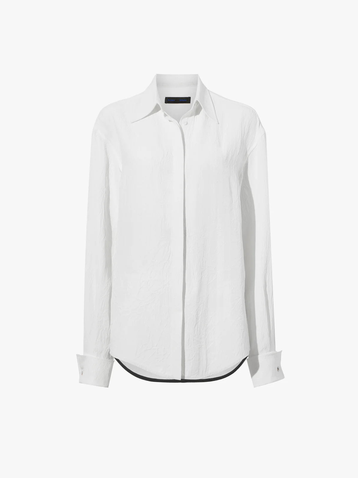 Crushed Matte Satin Shirt - White