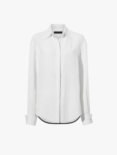 Crushed Matte Satin Shirt - White