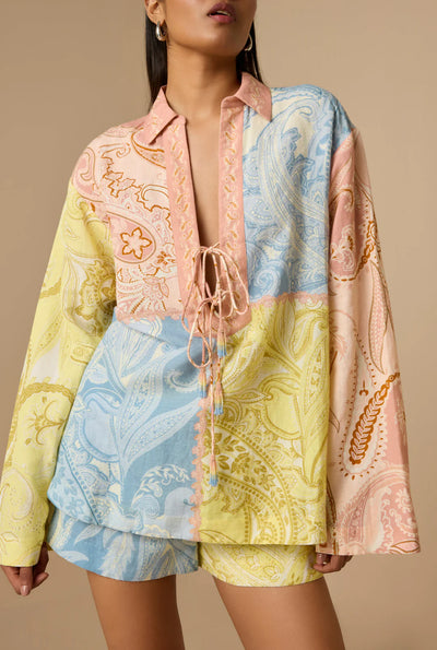FIZA PAISLEY SHORTS - Pastel Multi