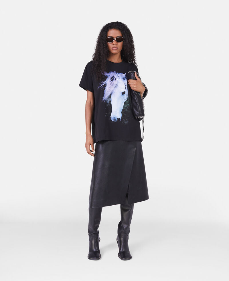 Alter Mat Split Front A-Line Skirt - Black