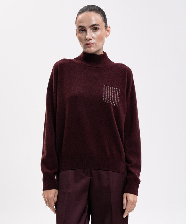 Wool, Silk & Cashmere Sweater - Garnet