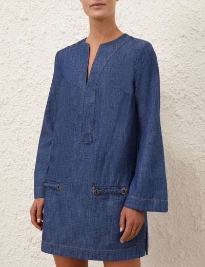 Wylie Denim Tunic Dress - Railway Blue