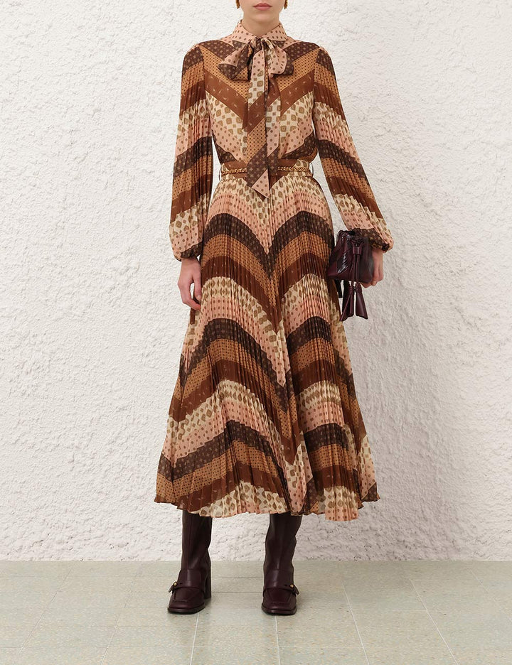 Sunray Pleated Skirt - Rust