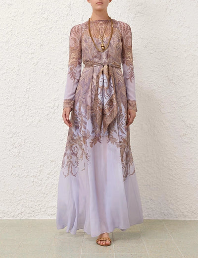 Hypnotic Sheath Dress - Lilac Paisley