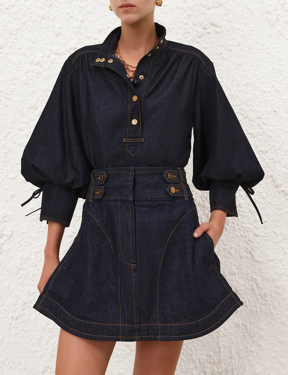 Denim Billow Shirt - Night Sky