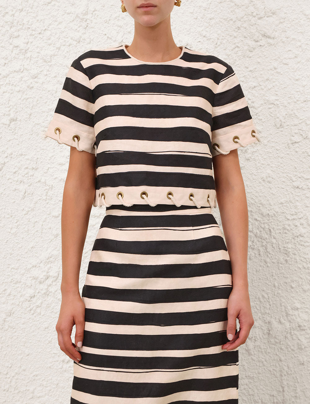 Rebellion Stripe Rope Top - Black Stripe