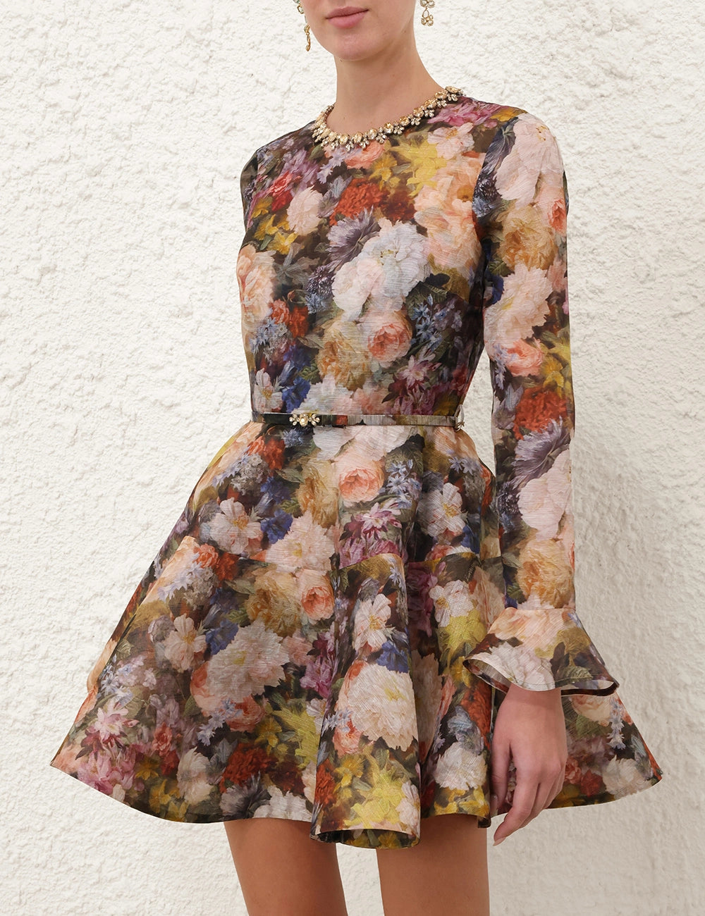 Alchemy Peplum Mini Dress - Pink Multi