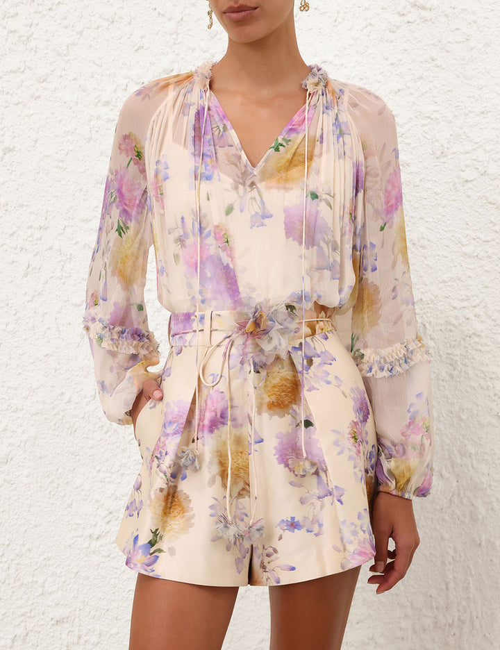 Luna Ruffle Billow Blouse - Cream