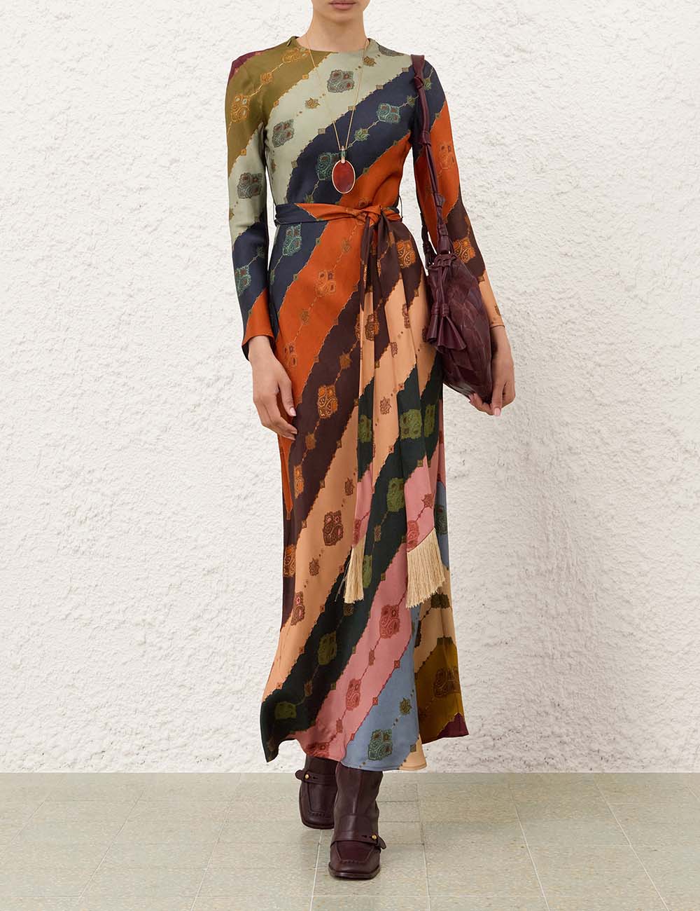 Ascent Bias Sheath Dress in Prism Stripe