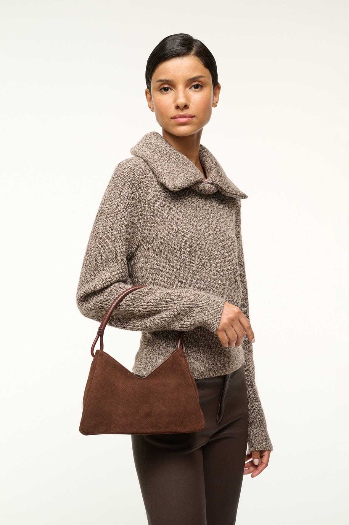 VALERIE SHOULDER BAG - MAHOGANY SUEDE