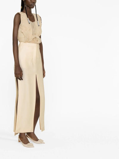 A-line slit maxi skirt - Beige