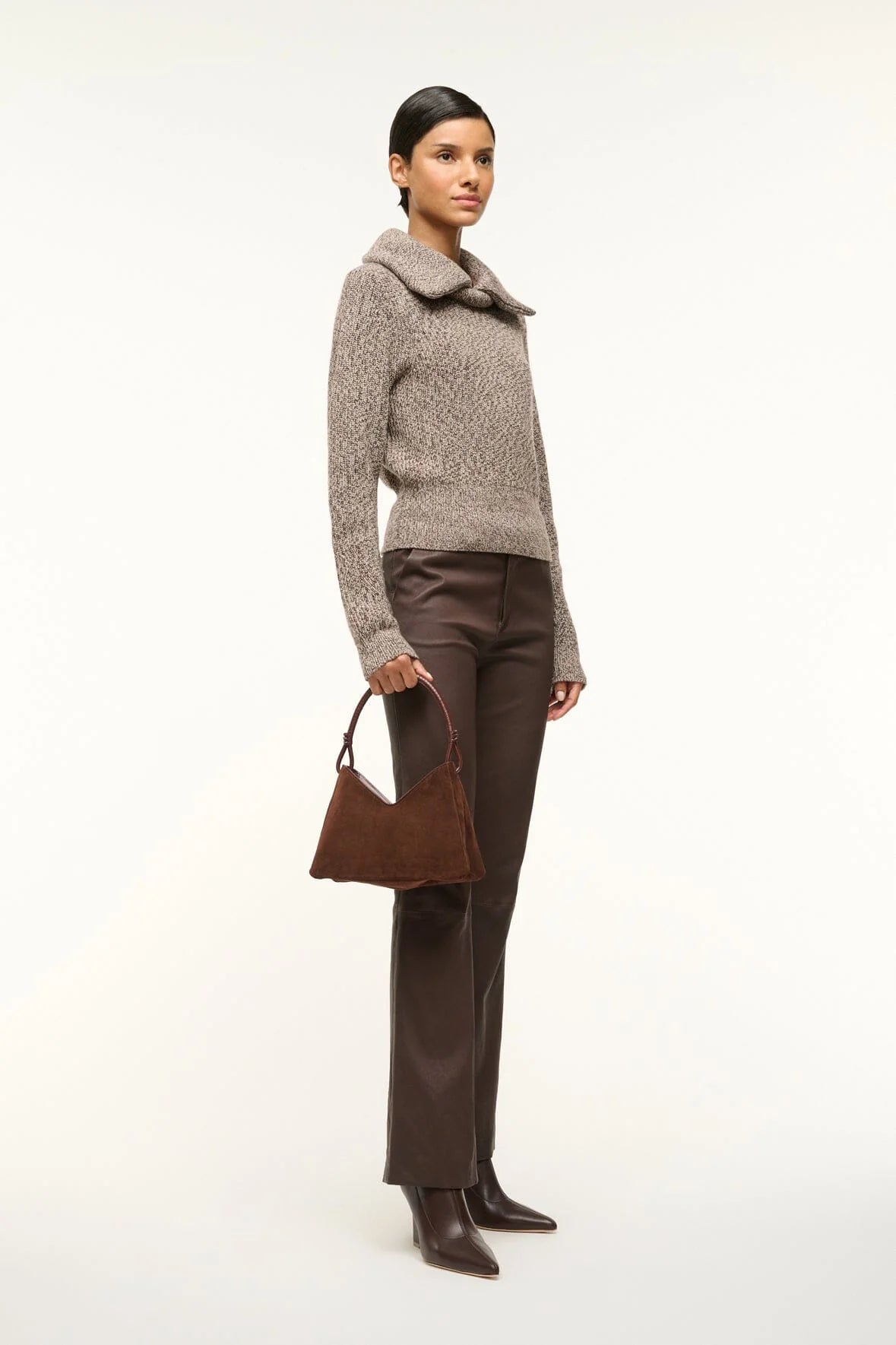 VALERIE SHOULDER BAG - MAHOGANY SUEDE