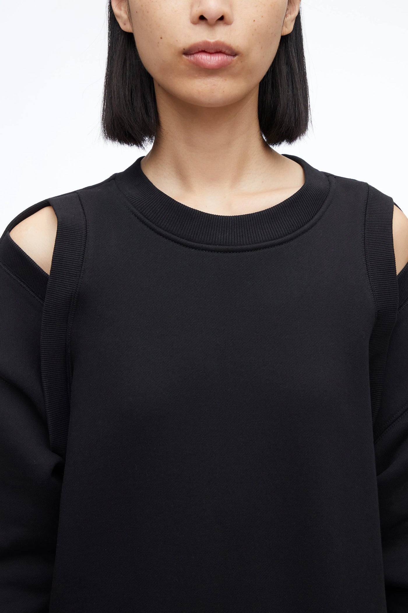 French Terry Oversized Midi Dress - Black