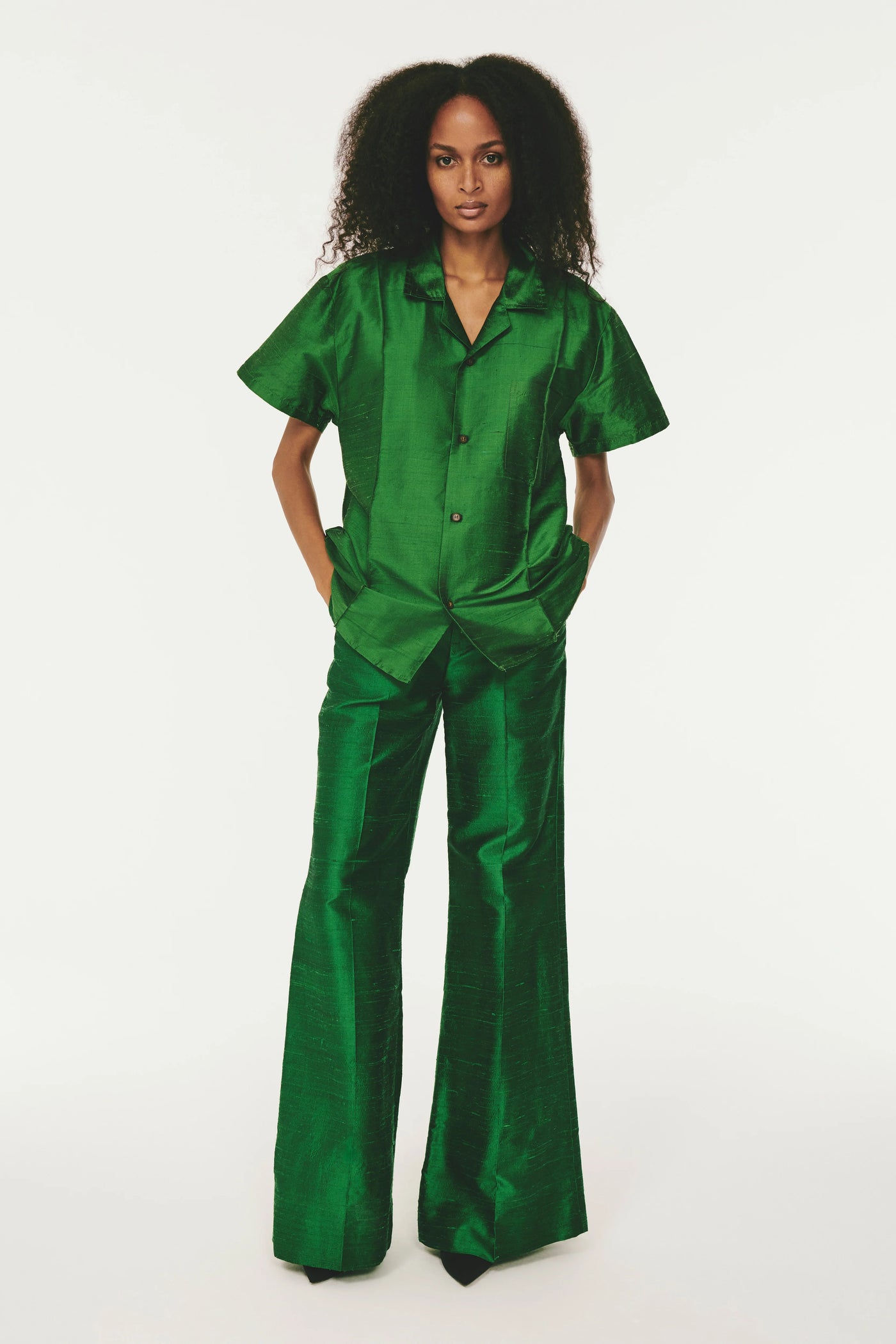 Full Length Flare Pant - Emerald
