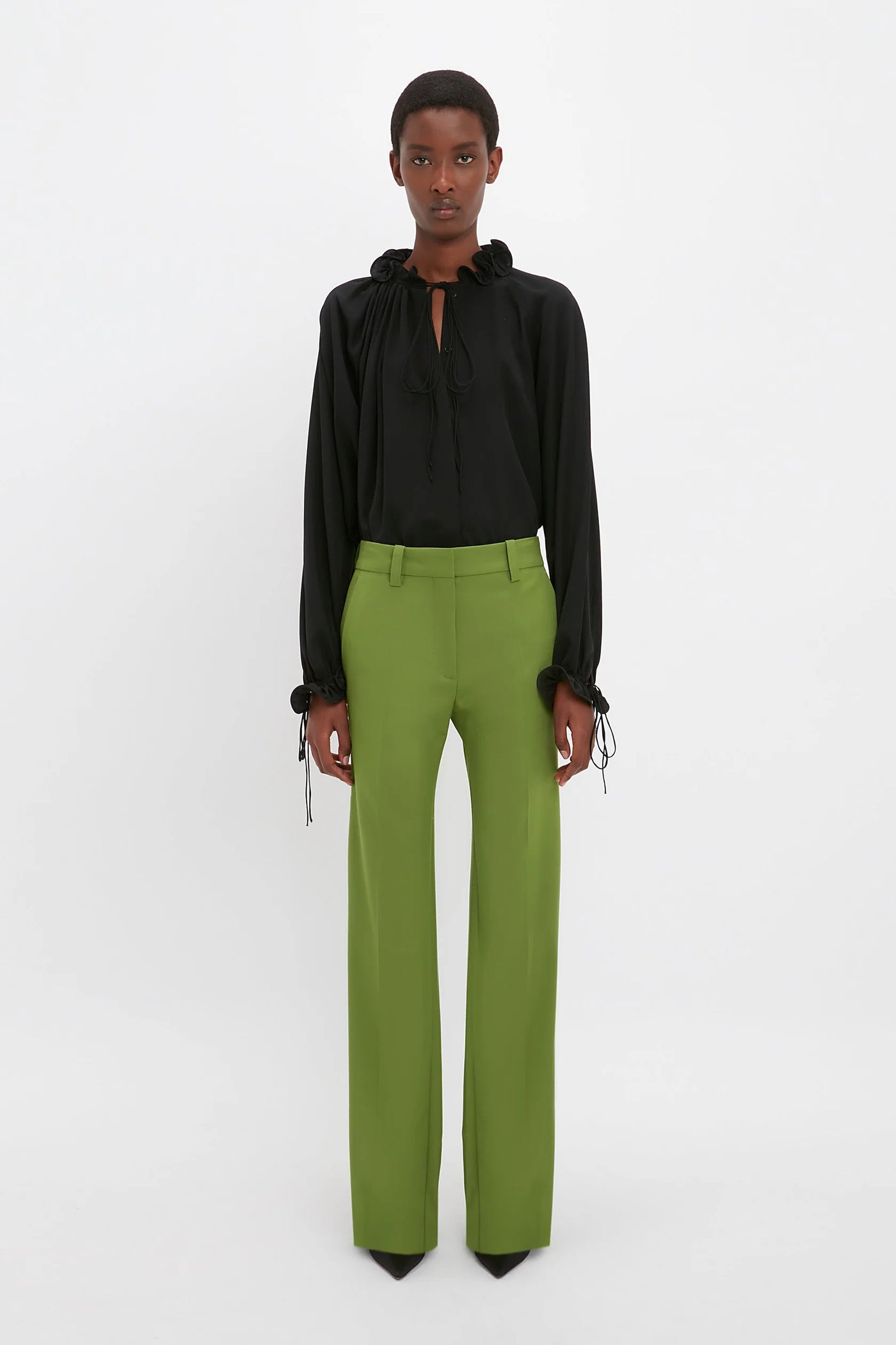 Tailored Straight Leg Trouser - Serpent Green