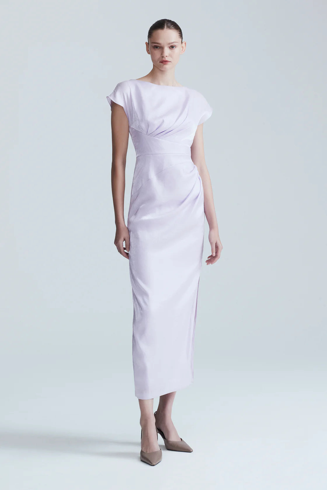 SATIN CREPE FLORENCE DRESS - Lilac
